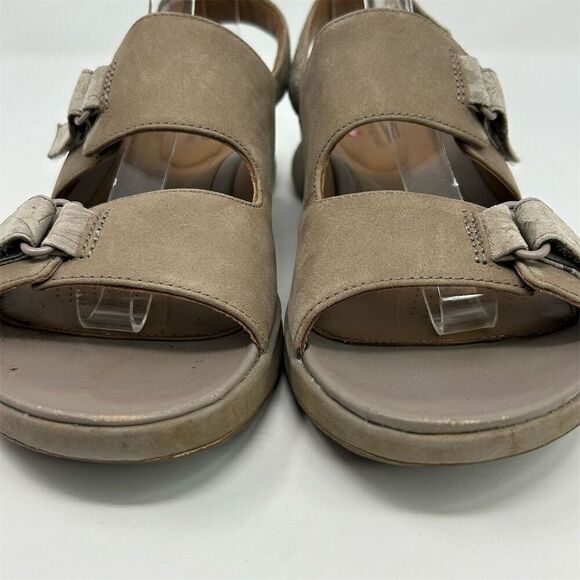 Clarks Unstructured Brown Leather Slingback Sandals Size 9 Casual Comfort - Picture 6 of 13